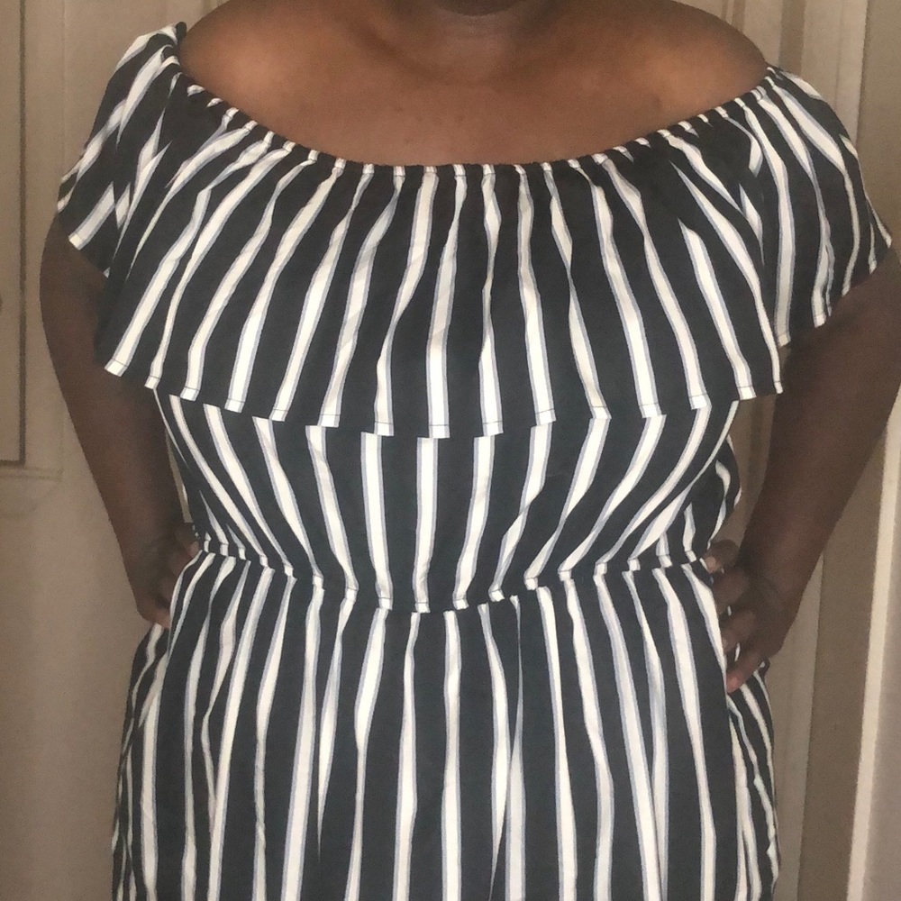 Black and white stripe dress